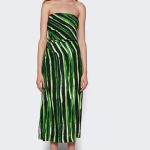 Proenza Schouler Painted Stripe Strapless Dress